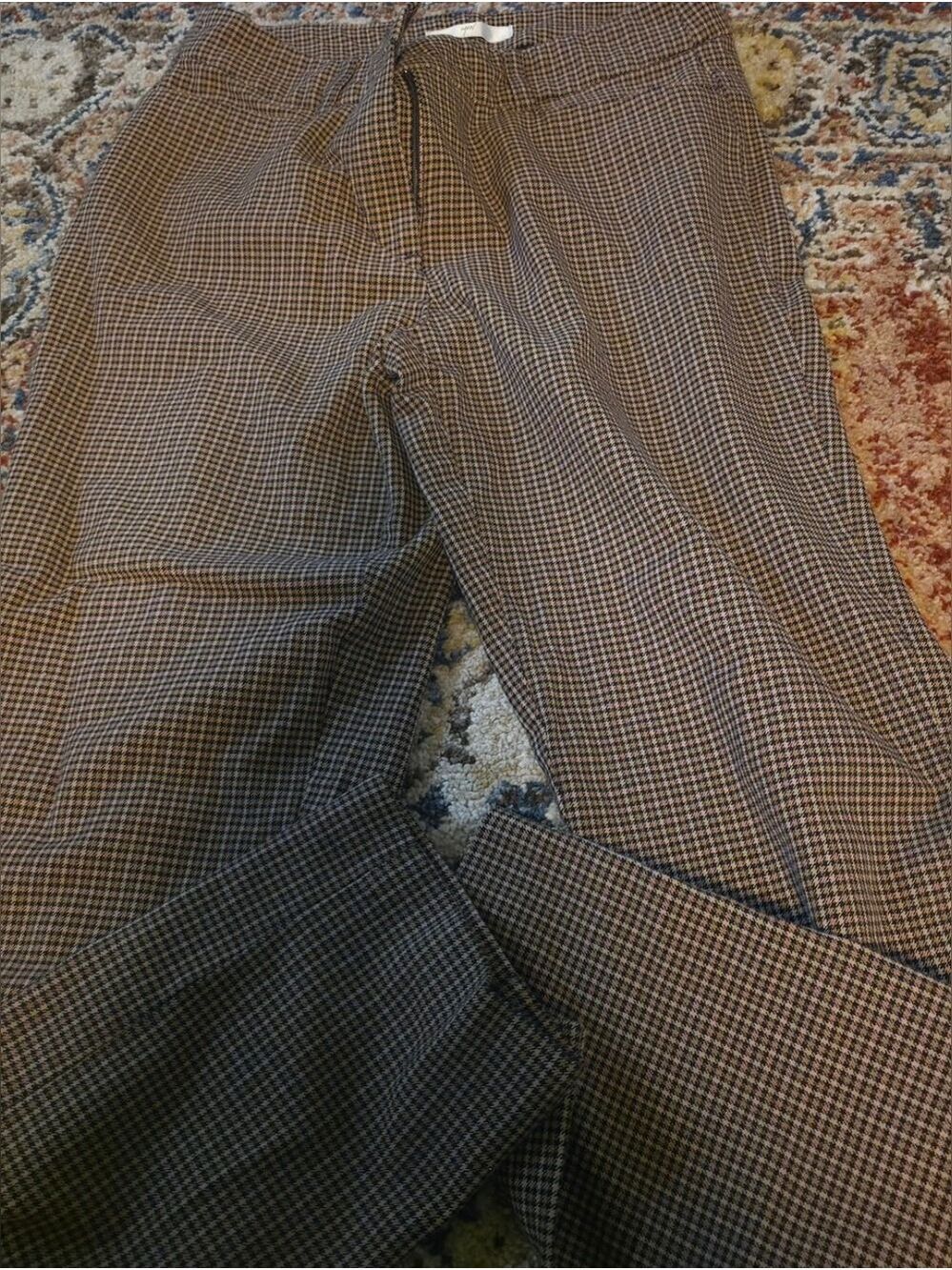 4/$25 Deal! Straight Leg Checkered Women's Pants in Brown